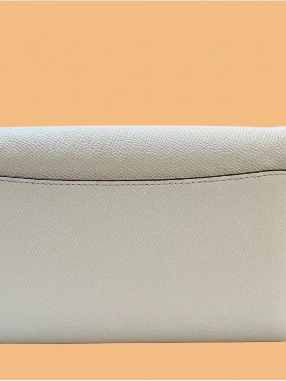 Coach White Leather Crossbody with Gold Chain Strap